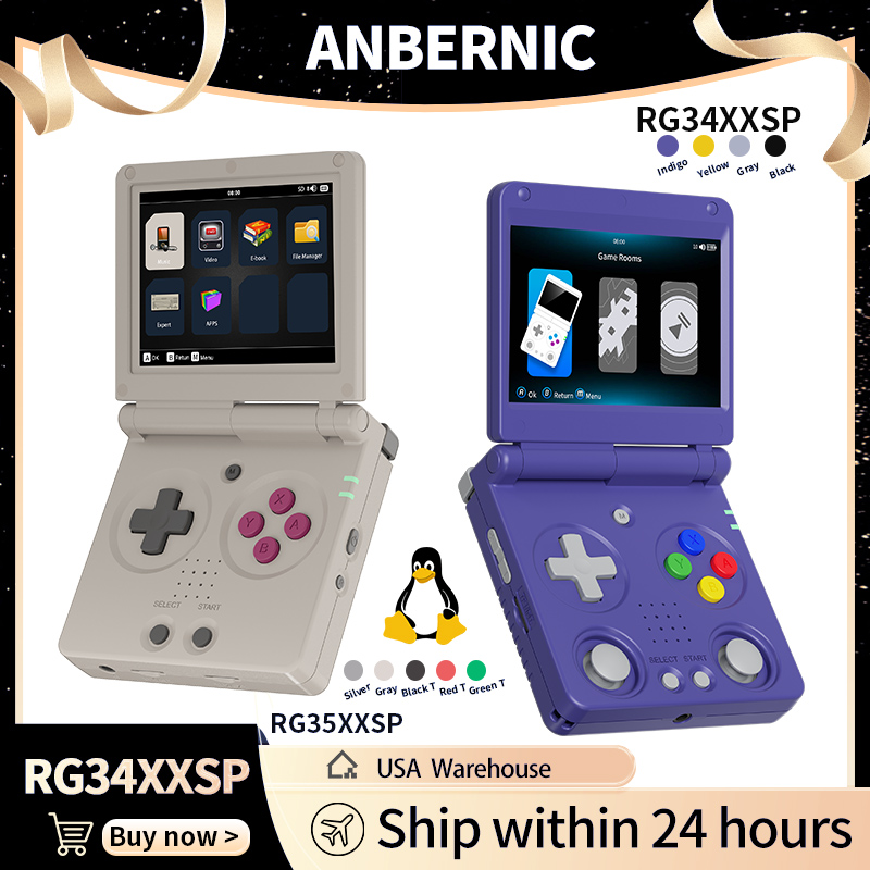 Retro Gaming Play Zone - Anbernic RG34XXSP RG35XXSP Flip Handheld-Spielekonsole IPS-Bildschirm