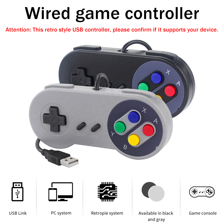 Retro Gaming Raspberry Pi 5 - 1-2 Stück SNES USB-Controller Retro-Gamepad für
