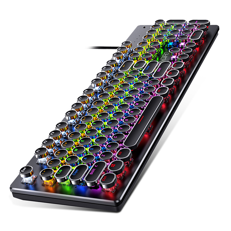 Retro Gaming Kc - Retro Punk Mechanische Tastatur Blau Schwarz