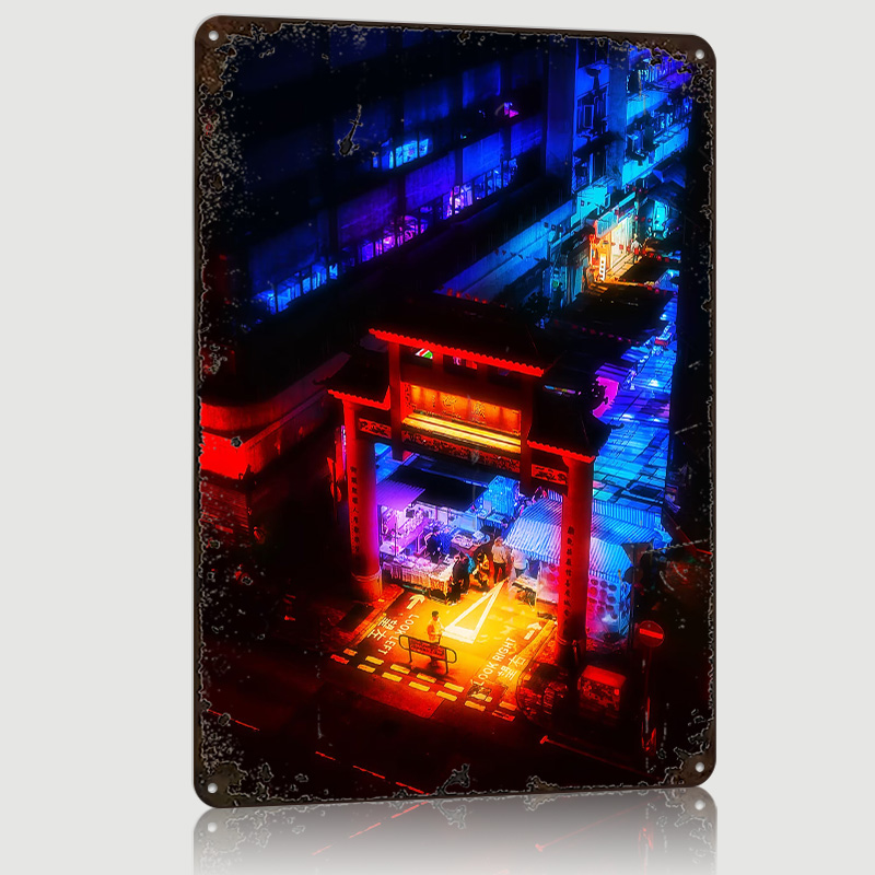 Retro Gaming Market - Hong Kong Blue Market Poster, individuell