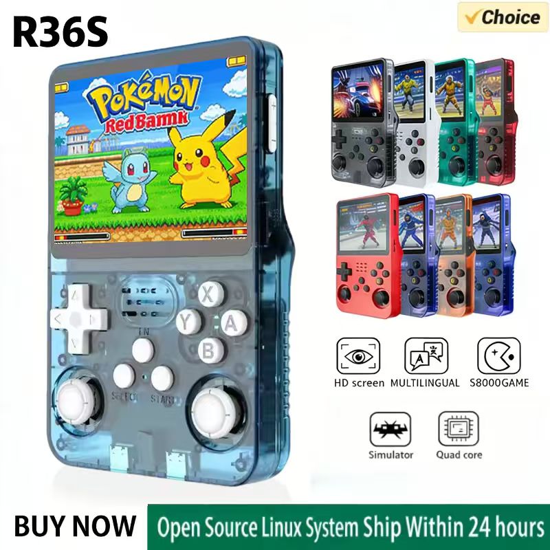 Retro Gaming Console Handheld - R36S Handheld-Spielkonsole ARKOS-System 3,5 Zoll IPS-Bildschirm