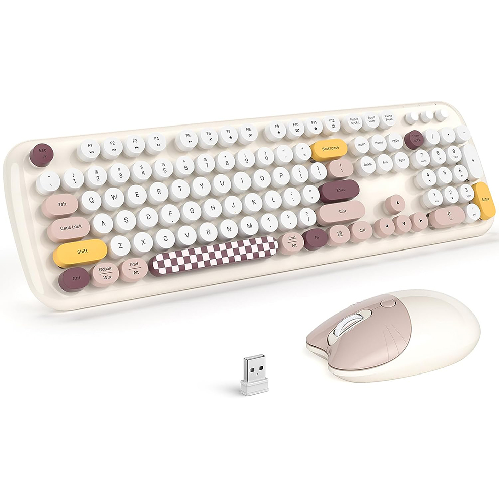 Retro Gaming Kc - MOFII Kabellose Tastatur- und Maus-Kombination, 2,4