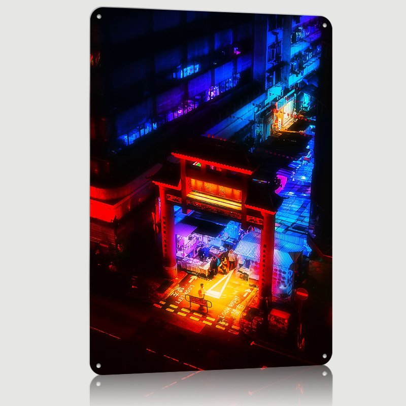 Hong Kong Blue Market Poster,  – Retro Gaming Market Bewertung und Preis